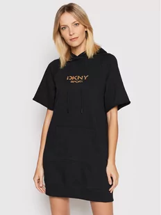 DKNY Sport Sukienka dzianinowa DP1D4494 Czarny Regular Fit - Sukienki - miniaturka - grafika 1