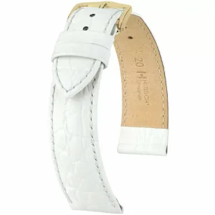 Biały pasek skórzany 18 mm HIRSCH Crocograin 12322800-2-18 (L) RATY | GRATIS WYSYŁKA | GRATIS ZWROT DO  1 ROKU | 100% ORYGINAŁ!! - Akcesoria do zegarków - miniaturka - grafika 1