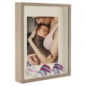 Ramki na zdjęcia - Ramka Na Zdjęcie 3D Głęboka Shadow Box 28X35Cm Dąb Sonoma Truflowy Z Passe-Partout 20X25 - miniaturka - grafika 1