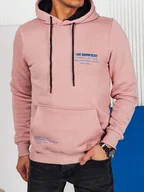 Bluzy męskie - Bluza męska z kapturem różowa Dstreet BX5692-L - miniaturka - grafika 1