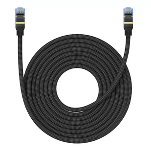 Kabel sieciowy w oplocie kat. 7 Baseus Ethernet RJ45, 10Gbps, 10m (czarny) - Kable miedziane - miniaturka - grafika 3