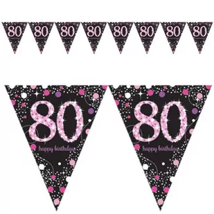 Amscan Baner flagi "80 Urodziny - Sparkling Celebrations Pink", 400 cm 9901748 - Gadżety dla niej i dla niego - miniaturka - grafika 1