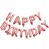 Balony i akcesoria - Balony Happy Birthday Golden Rose Wstążka ! - miniaturka - grafika 1