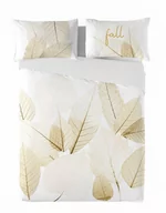 Pościel - Pościel satynowa 220x200 liście biala złota Prestige 1 - miniaturka - grafika 1