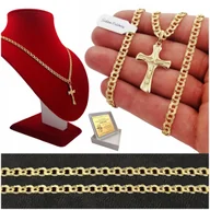 Biżuteria dla dzieci - Złoty Łańcuszek Garibladi+Krzyżyk Z Jezusem Dla Chłopca Na Komunię Chrzest - miniaturka - grafika 1