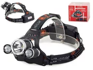 Latarki - MOCNA latarka czołowa led cree xm-l t6 2 x xpe premium - miniaturka - grafika 1