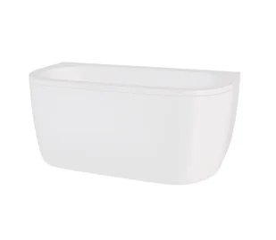 Besco Wanna przyścienna Volya 160x75 cm kompozyt biały połysk syfon klik-klak czyszczony od góry biały WKV-160-WB - Wanny Besco Wanna przyścienna Volya 160x75 cm kompozyt biały połysk syfon klik-klak czyszczony od góry biały WKV-160-WB - Wanny - miniaturka - grafika 1