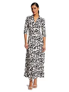 Morgan Damska sukienka z nadrukiem abstrakcyjnym RLILO Ecru T38, Off White/Black, 36 - Sukienki - miniaturka - grafika 1