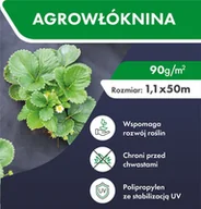 Agrowłókniny - MOCNA AGROWŁÓKNINA MATA ANTYCHWASTOWA 1,1x50m 90g/m CZARNA AGROTKANINA - miniaturka - grafika 1