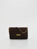 Torebki damskie - Reserved - Zamszowa torebka na ramię - ciemnobrązowy - miniaturka - grafika 1