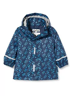 Playshoes Chłopięca plac budowy Allover kurtka przeciwdeszczowa, morski, 80 cm - Kurtki i płaszcze dla chłopców - miniaturka - grafika 1