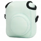 Paski, szelki, uprzęże foto - Miękki Futerał Etui Pokrowiec Case Osłona Neoprene Do Fujifilm Fuji Instax Mini 12 - Zielony - miniaturka - grafika 1