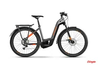 Rowery elektryczne - Haibike Trekking 10 Low 27,5 cala Damski Szaro-pomarańczowy 2022 - miniaturka - grafika 1