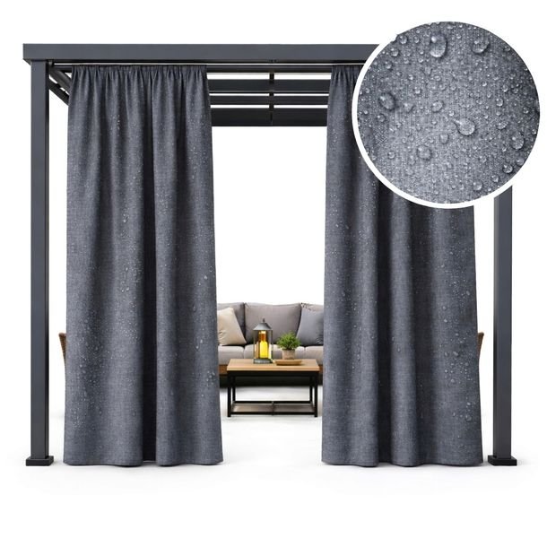 Zasłona zewnętrzna wodoodporna 200x260 taras pergola altana grafitowa