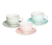 Serwisy do kawy i herbaty - Tognana Tognana Gipsy Soft komplet filiżanek 6 kolor różowy, zielony, niebieski materiał porcelana - miniaturka - grafika 1