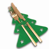 Obrusy i serwetki - Zestaw 4 podkładek na sztućce choinki zielony - miniaturka - grafika 1