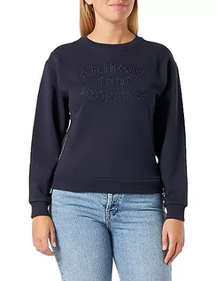 Bluzy damskie - Armani Exchange Damska bluza bawełniana z wytłoczonym logo, Soul, L - grafika 1