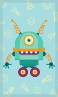 Okrycia kąpielowe dla dzieci - Ręczniczek do przedszkola 30x50 Kids niebieski robot bawełniany 350g/m2 - miniaturka - grafika 1