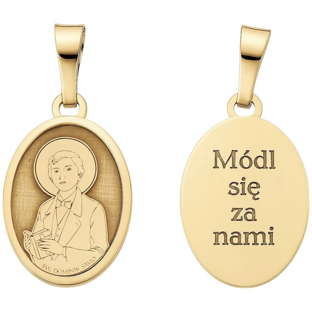 Medalik srebrny Ag 925 pozłacany Św. Dominik Savio MDC045G