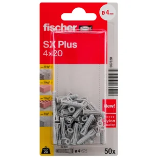 Kołek rozporowy SX Plus 4 x 20 mm 50 szt. Fischer - Kołki - miniaturka - grafika 1