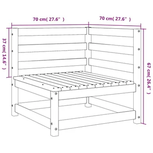 Ogrodowa sofa narożna, 70x70x67 cm, impregnowane drewno sosnowe Lumarko! - Sofy ogrodowe - miniaturka - grafika 7