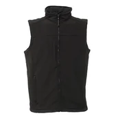 Kurtki męskie - Regatta Profesjonalna męska kurtka sportowa Flux Hydrofobowa softshellowa kamizelka, całkowicie czarna, rozmiar XXL (rozmiar producenta: XXL) - miniaturka - grafika 1