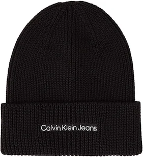 Calvin Klein Czapka z daszkiem CK Jeans z klapą w cenie K60K610119 INSTYTUCJALNA Embro Beanie, czarny, rozmiar uniwersalny - Czapki damskie - miniaturka - grafika 1