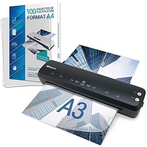 Laminator A3 A4 A5 A6 A7 Pro Ultra szybki na gorąco i zimno do 2x150 mikronów regulowana temperatura do intensywnego użytku profesjonalnego opakowanie z 100 kieszeniami A4