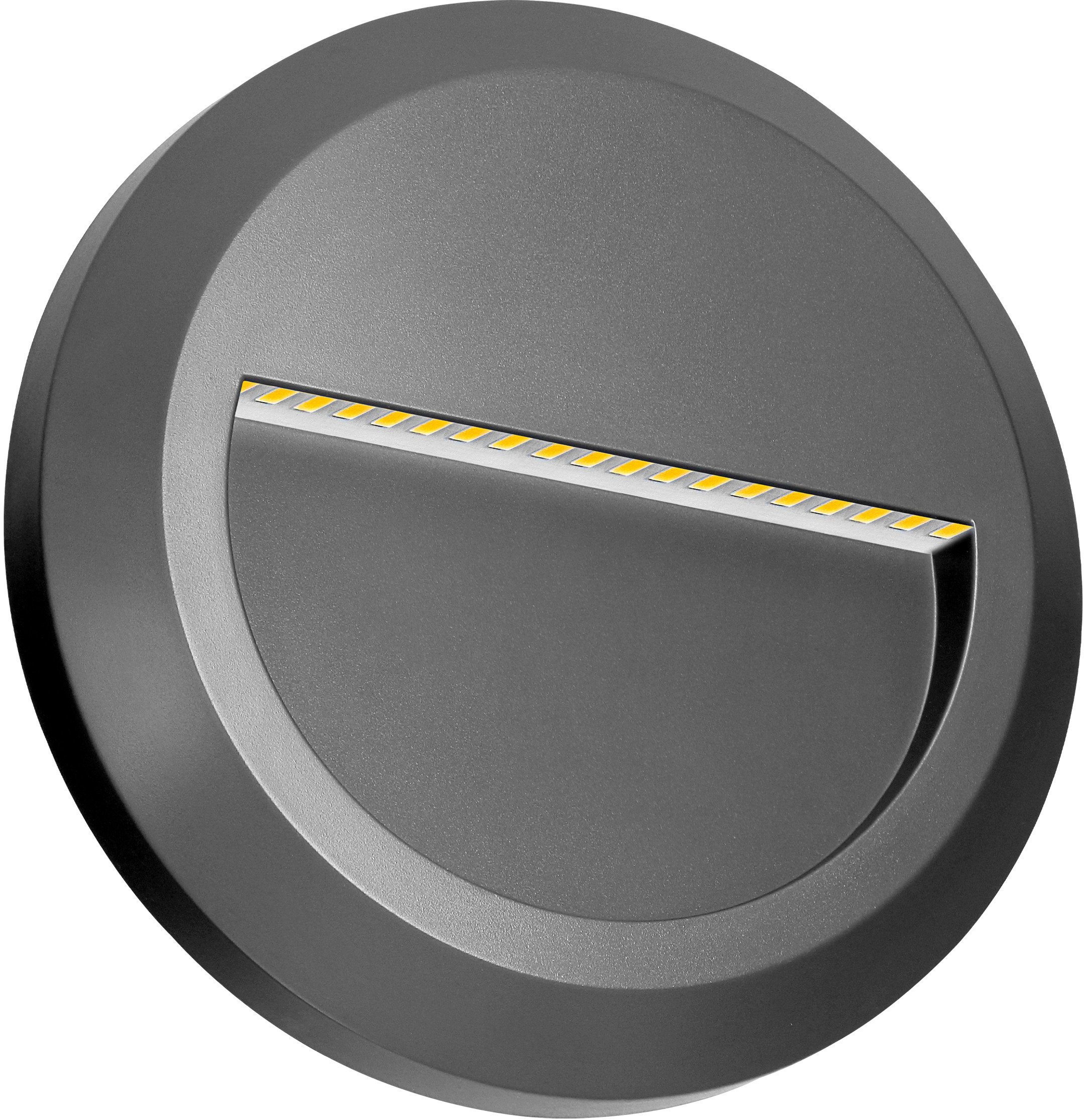 Orno KIBO LED 1W, lampa elewacyjna, 100lm, IP65, 4000K, okrągła, szara