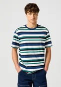 Koszule męskie - Męska koszulka t-shirt Wrangler SS STRIPE TEE M - miniaturka - grafika 1