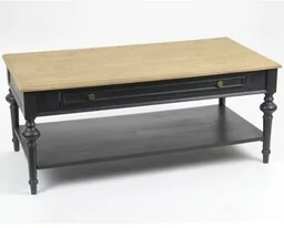 Stolik Kawowy w Stylu Prowansalskim Czarny Livio - Ławy i stoliki kawowe - miniaturka - grafika 1