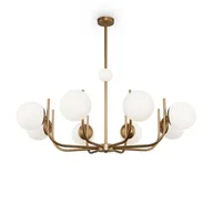 Lampy sufitowe - Mlamp Sufitowa LAMPA modernistyczna RENDEZ-VOUS MOD109PL-08BS Maytoni szklana OPRAWA plafon kule balls mosiężne białe MOD109PL-08BS - miniaturka - grafika 1