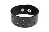 Bransoletki - Skórzana Czarna Bransoletka Rock Punk Goth - miniaturka - grafika 1