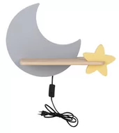 Lampy ścienne - Candellux Moon Lampa Kinkiet Ścienny 5W LED IQ KIDS szary+złoty 21-75727 - miniaturka - grafika 1
