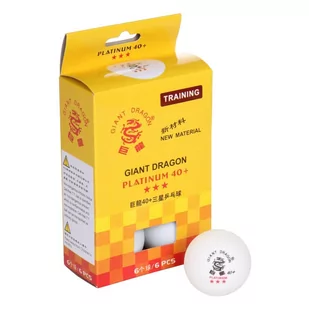 SMJ sport Piłeczki do ping ponga Giant Dragon Platinum Star 8333 6 szt białe Z0654 - Tenis stołowy - miniaturka - grafika 1