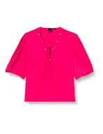 Bluzki damskie - Pinko Damska bluzka Benigno Crepe De Chine T-shirt, Wwe_fuksja przytulna, 70 - miniaturka - grafika 1