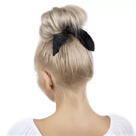 Ozdoby do włosów - GUMKA DO WŁOSÓW czarna APASZKA scrunchie FROTKA - miniaturka - grafika 1