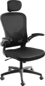 Fotele i krzesła biurowe - Krzesło biurowe Tectake Ergonomiczne krzesło biurowe Arges z regulowanym zagłówkiem - czarny - miniaturka - grafika 1