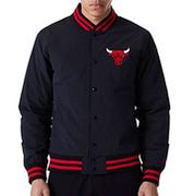 Kurtki męskie - New Era Team Logo Bomber Chicago Bulls Jacket 60284773, Męska kurtka, czarny, XL EU, Czarny - miniaturka - grafika 1