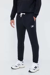 Spodnie męskie - New Balance spodnie dresowe kolor czarny gładkie - grafika 1