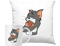 Gadżety dla niej i dla niego - ZESTAW PODUSZKA + KUBEK Bajka Tom I Jerry Pomysł Na Prezent +IMIĘ #2 - miniaturka - grafika 1