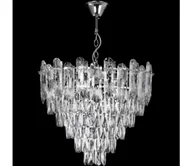 Lampy sufitowe - LED Żyrandol na łańcuchu 9xE27/60W/230V + 6xLED/6W śr. 50 cm chrom błyszczący - miniaturka - grafika 1