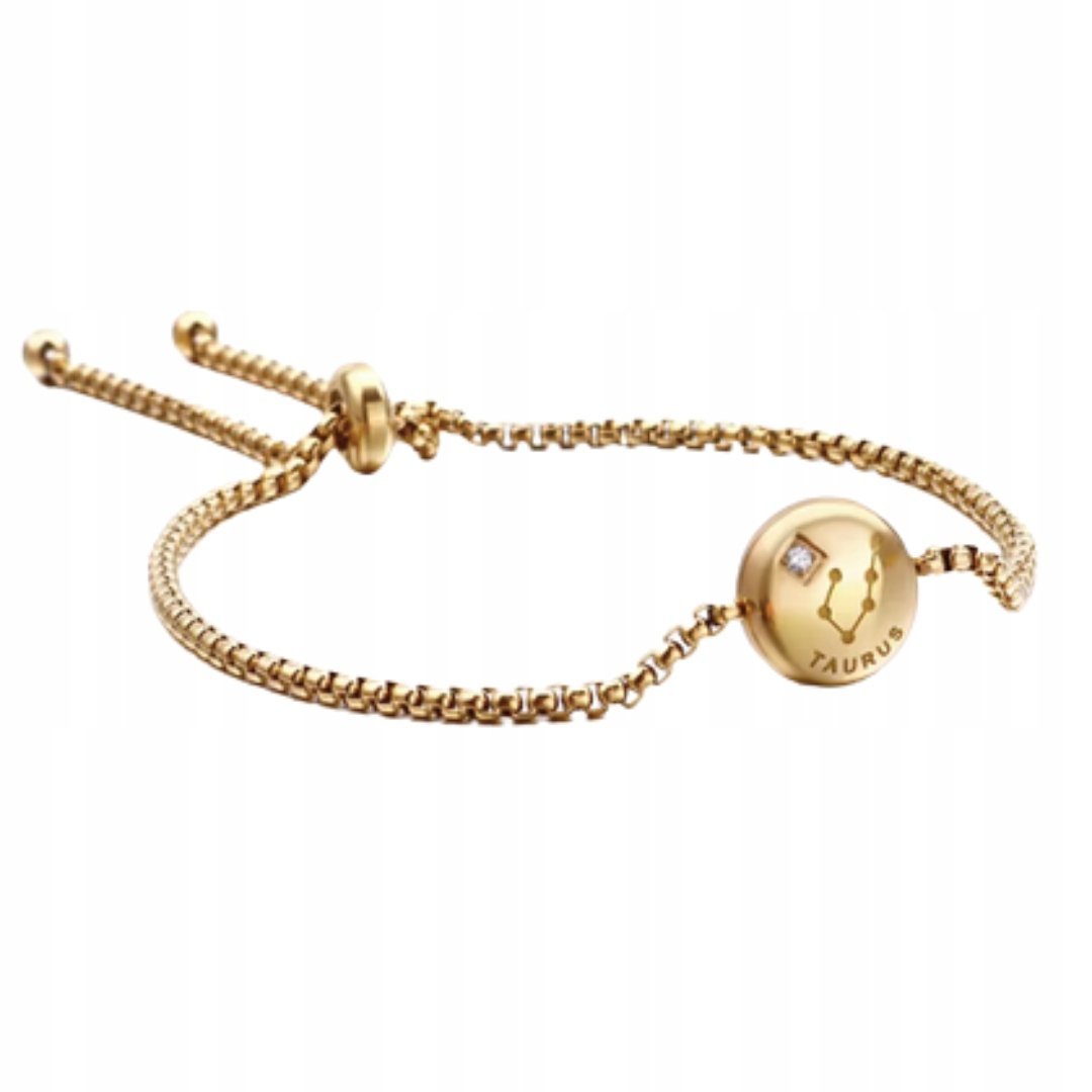 Bransoletka Zodiakalna BYK- złoty kolor, regulowana