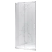 Ścianki i drzwi prysznicowe - Białe drzwi prysznicowe do wnęki 105-110 cm rozsuwane szkło 8 mm KZ09B - miniaturka - grafika 1