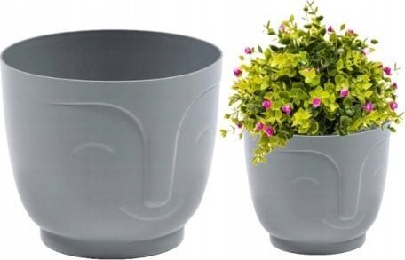 Lamela Osłonka szara plastikowa na kwiaty Atena 18x16 cm