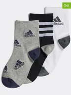 Skarpetki damskie - adidas Skarpety (3 pary) w kolorze szaro-czarno-białym - miniaturka - grafika 1