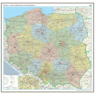 Polska - mapa ścienna administracyjno-drogowa do wpinania - pinboard, 1:350 000, ArtGlob - Mały naukowiec - miniaturka - grafika 1