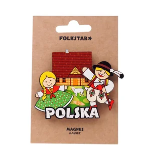 DREWNIANY MAGNES NA LODÓWKĘ FOLK - PARA GÓRALSKA FOLKSTAR - Magnesy - miniaturka - grafika 1