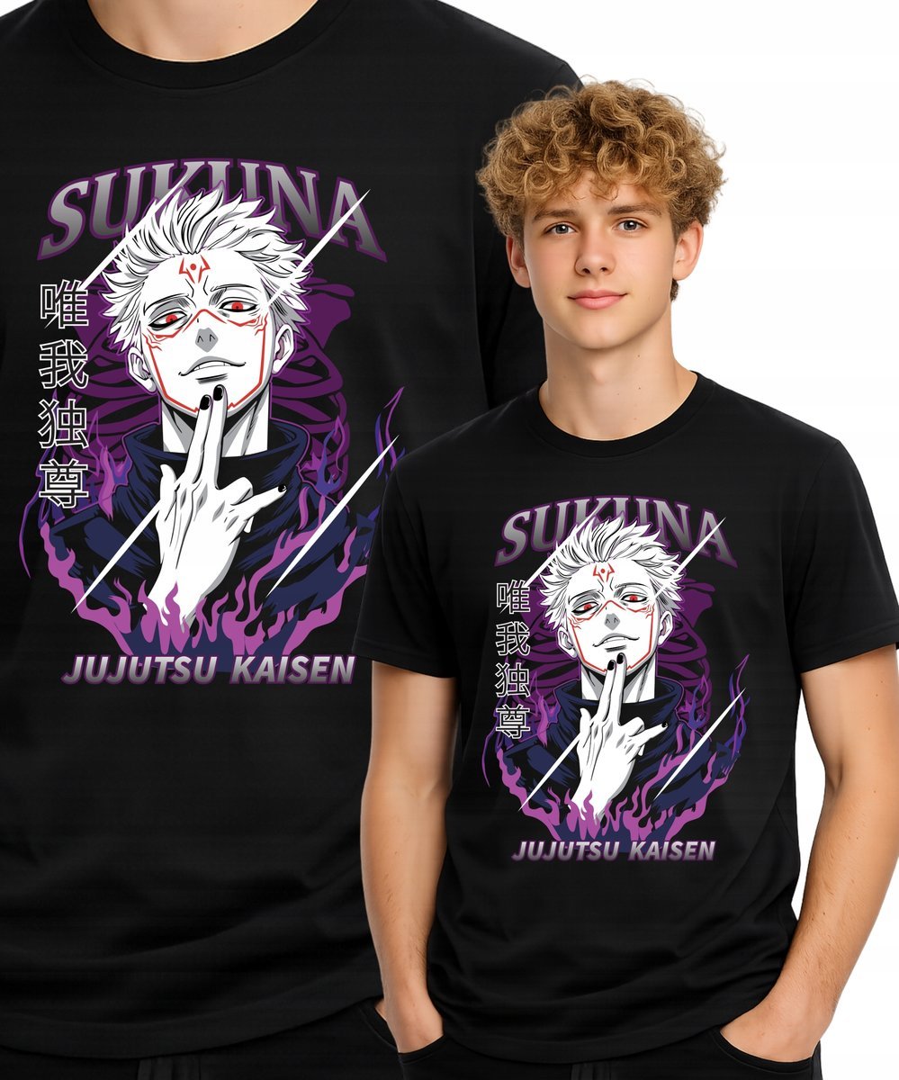 SUKUNA JUJUTSU KAISEN ANIME KOSZULKA T-SHIRT CZARNY PREMIUM L