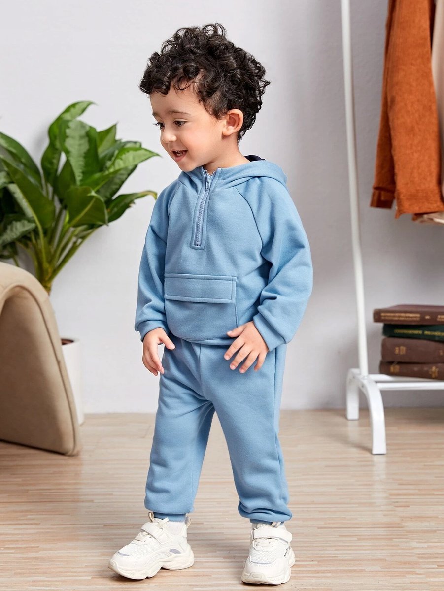BLUZA DZIECIĘCA NIEBIESKA Z KAPTUREM 74cm 1V6H